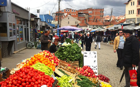 Un mercato a Pristina