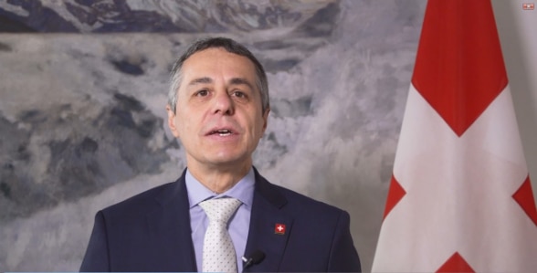 Federal Councillor Ignazio Cassis sent a video greeting to the conference celebrating 50 years of diplomatic relations between Switzerland and Albania. 