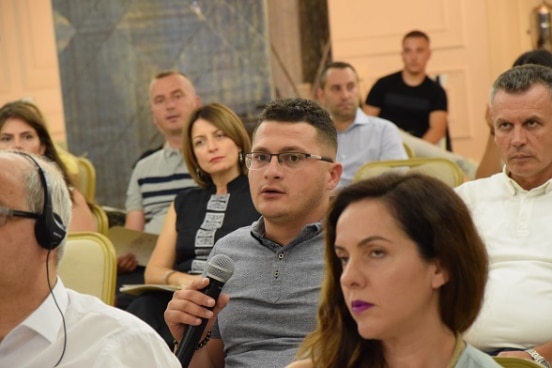 Municipal representatives during the launch of grant scheme on regional development. Tirana, 27.07.2021