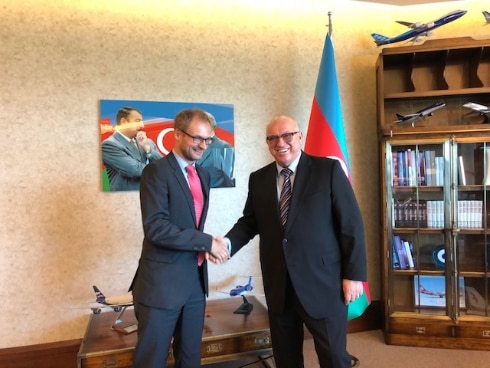 Ambassador Philipp Stalder with AZAL president Jahangir Askerov