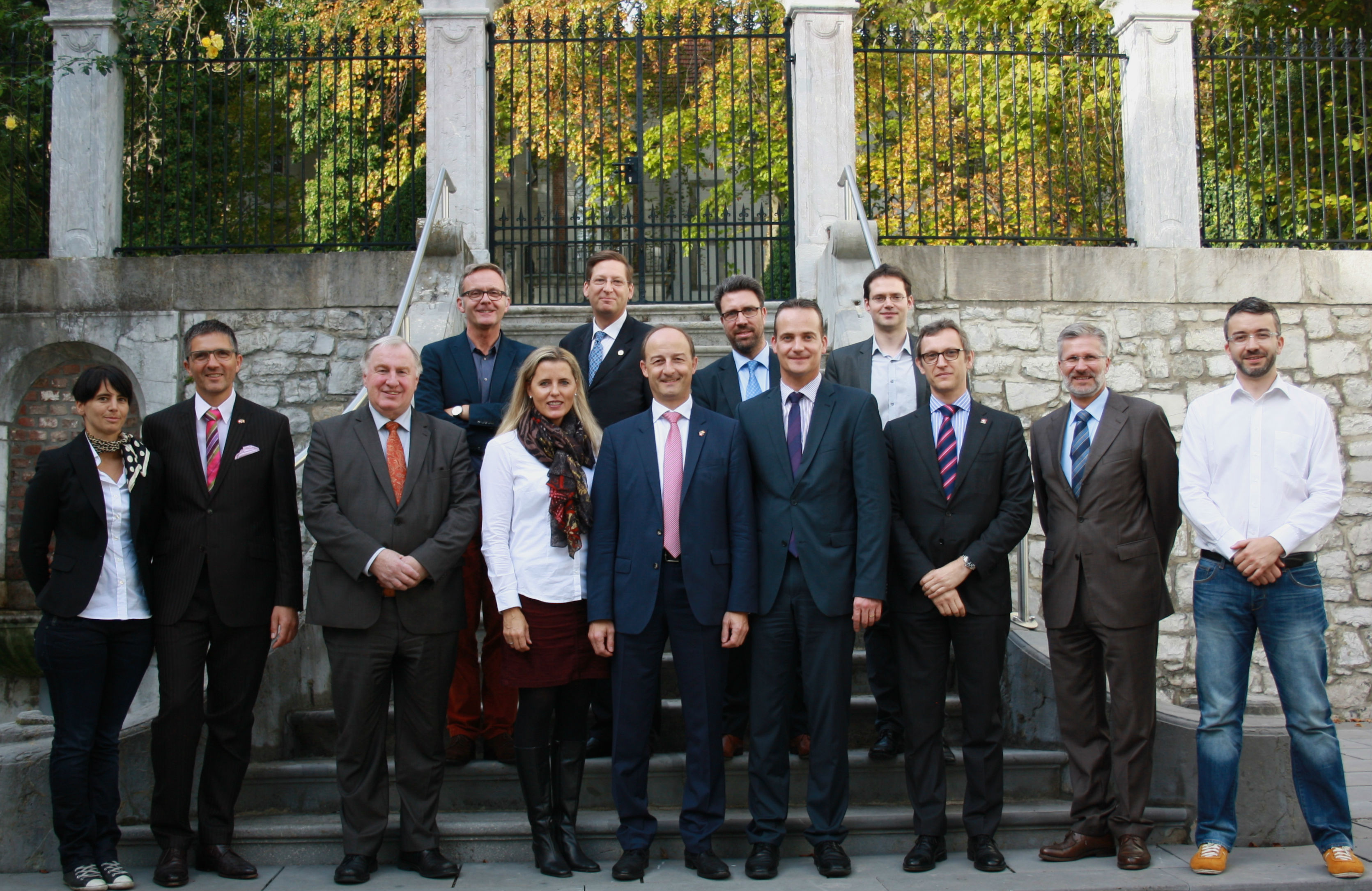 Photo des participants à la réception chez le Ministre-Président de la Communauté germanophone