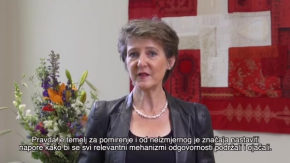 Swiss President Simonetta Sommaruga on the occasion of the 25th Anniversary of the Srebrenica Massacre