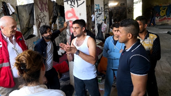 The Red Cross of the Federation of BiH, supported by Switzerland, provided food to migrants in Bihać.