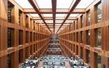 Thomas Guignard's photograph shows the Jacob and Wilhelm Grimm Centre, a library at the Humboldt University in Berlin. 