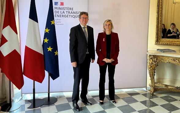 Le conseiller fédéral Albert Rösti et la ministre de la transition énergétique Agnès Pannier-Runacher