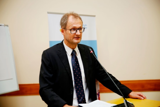 Ambassador Philipp Stalder delivering his remarks