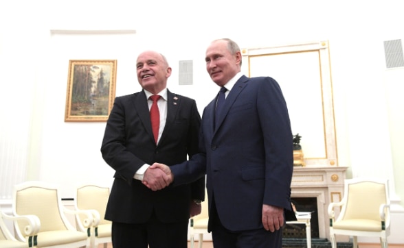 Swiss President Ueli Maurer meets with Russian President Vladimir Putin in the Kremlin in Moscow
