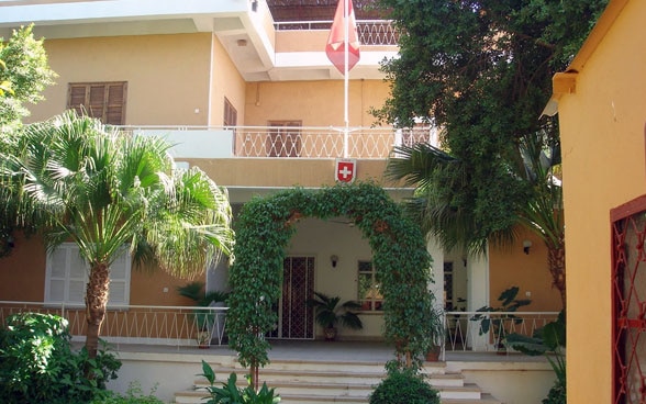 Ansicht des Gebäudes der Schweizer Botschaft in Khartoum