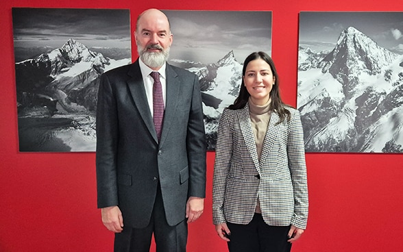 Nour aux côtés de l'Ambassadeur de Suisse en Tunisie Josef Renggli