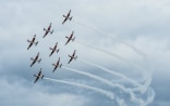 The PC-7 Team in flight formation with nine aircraft