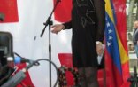 La Embajadora de Suiza en Venezuela, Sabine Ulmann Shaban, en medio de su alocución a la comunidad suiza
