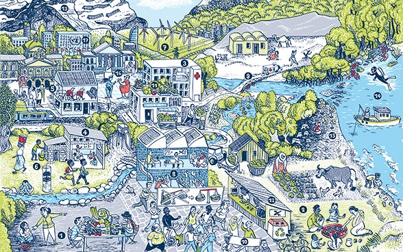 Illustration of the 17 Sustainable Development Goals