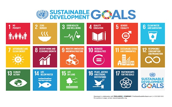 Logos dei 17 Obiettivi di sviluppo sostenibile