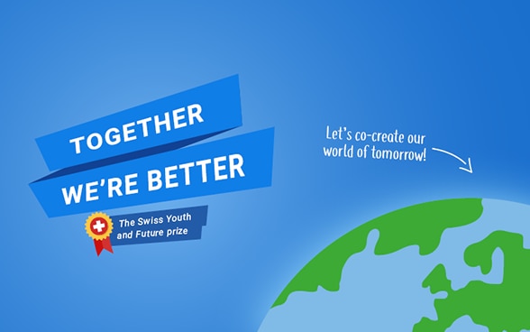 Logo sul concorso «Together we're better» sul quale si può vedere il globo.
