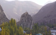 Electricity pylons bringing energy to the Gorno-Badakhshan region of Tajikistan.