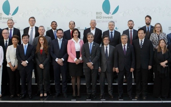 IDB members pose for a photograph at the 2018 annual meeting in Argentina.