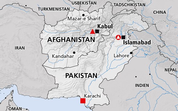 Karte der Region Hindukusch (Afghanistan, Pakistan)