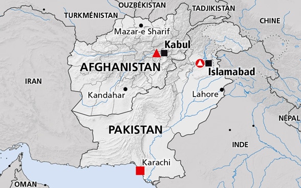 Carte de la région de l'Hindou Kouch (Afghanistan, Pakistan)