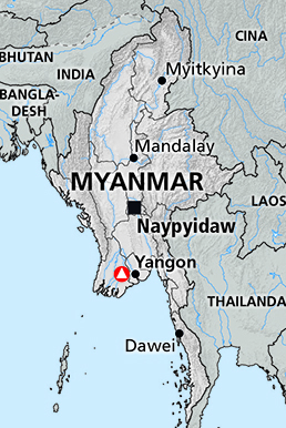 Cartina del Myanmar