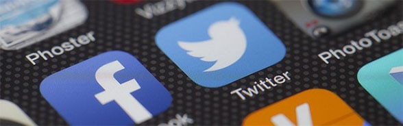 Simboli di diversi social media.