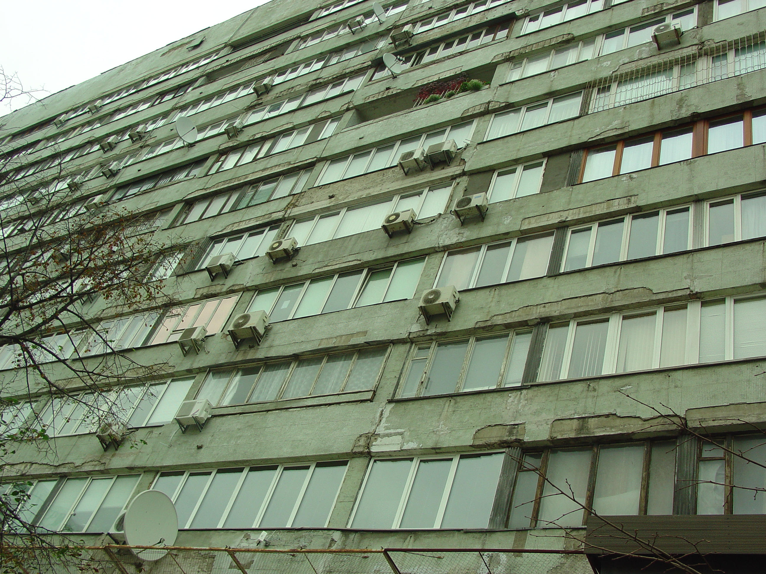 Bâtiment énergivore dans une ville ukrainienne