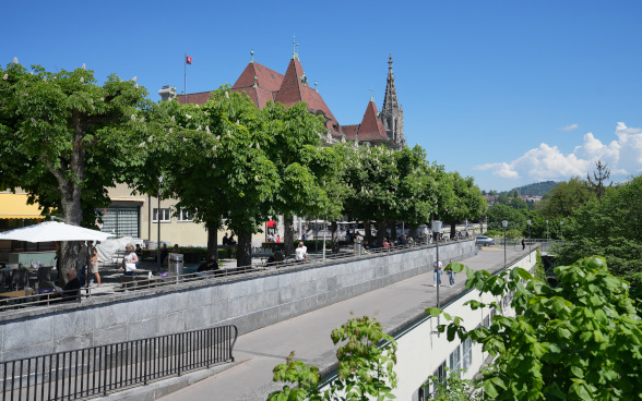 Aperçu du périmètre réservé au concours sur le site de la Casinoterrasse, à Berne.