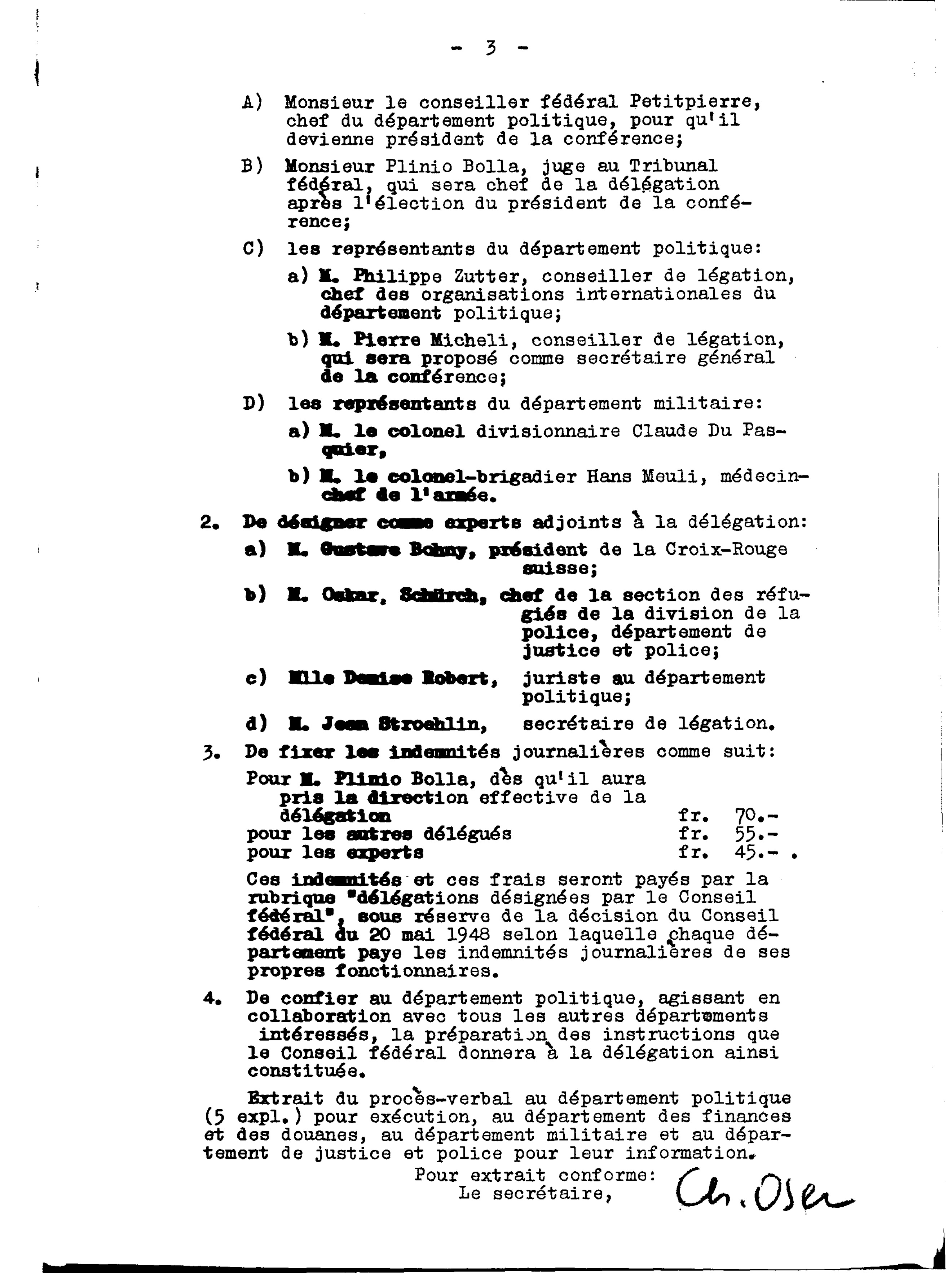 Beschluss des Bundesrats vom 1. April 1949 