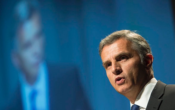 Bundespräsident Didier Burkhalter hält eine Rede