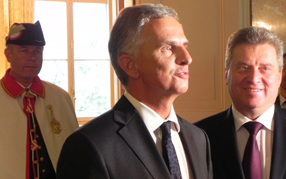 Le président de la Confédération Didier Burkhalter et le président macédonien Gjorge Ivanov