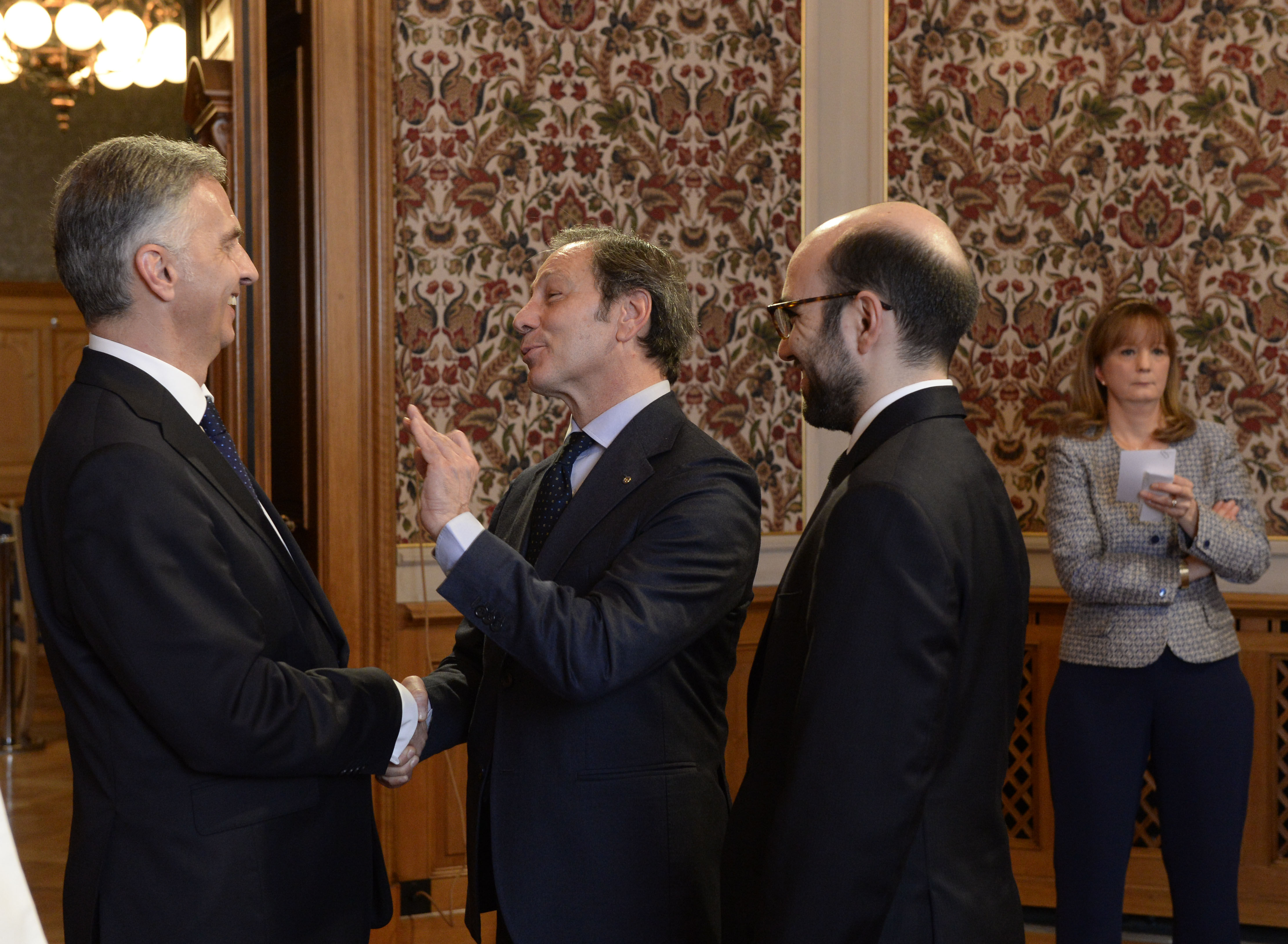 President of the Swiss Confederation, Didier Burkhalter, welcomes guests at the New Year’s reception in Bern.