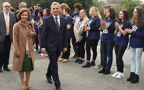 Il consigliere federale Didier Burkhalter apre la 13a sessione del Parlamento europeo della gioventù per l’acqua.