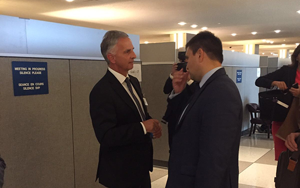 Il consigliere federale Didier Burkhalter incontra il ministro degli affari esteri dell’Ucraina Pavlo Klimkin.