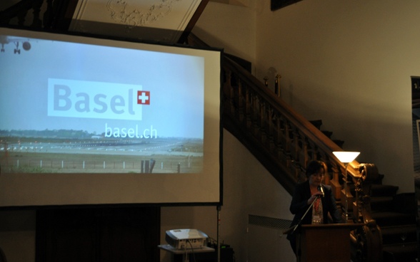 Ms Barbara Schüpbach-Guggenbühl, State Chancellor of the Canton of Basel-Stadt welcoming the guests to Basel. 