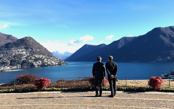 Ignazio Cassis incontra a Lugano il capo della diplomazia italiana a Lugano.