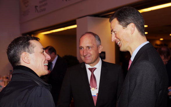 Incontro cordiale con il principe ereditario Alois de Liechtenstein (a destra) e il capo del governo Adrian Hasler.