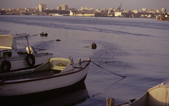 Blick auf den Hafen der senegalesischen Hauptstadt Dakar.