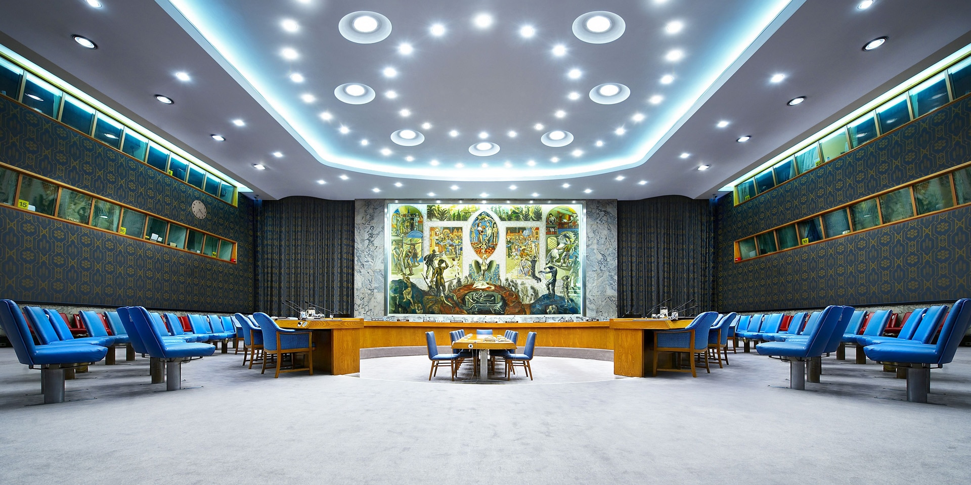 View of the Security Council Chamber in New York.