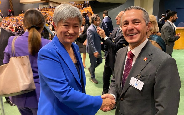 President Ignazio Cassis meets Australian Foreign Minister Penny Wong in New York.