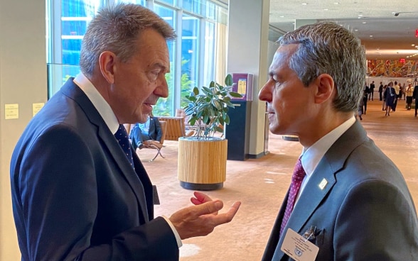President Ignazio Cassis and ICRC President Peter Maurer meet on the margins of the high-level opening week of the UN General Assembly in New York.