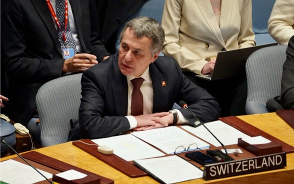 Bundesrat Ignazio Cassis spricht im UNO-Sicherheitsrat.