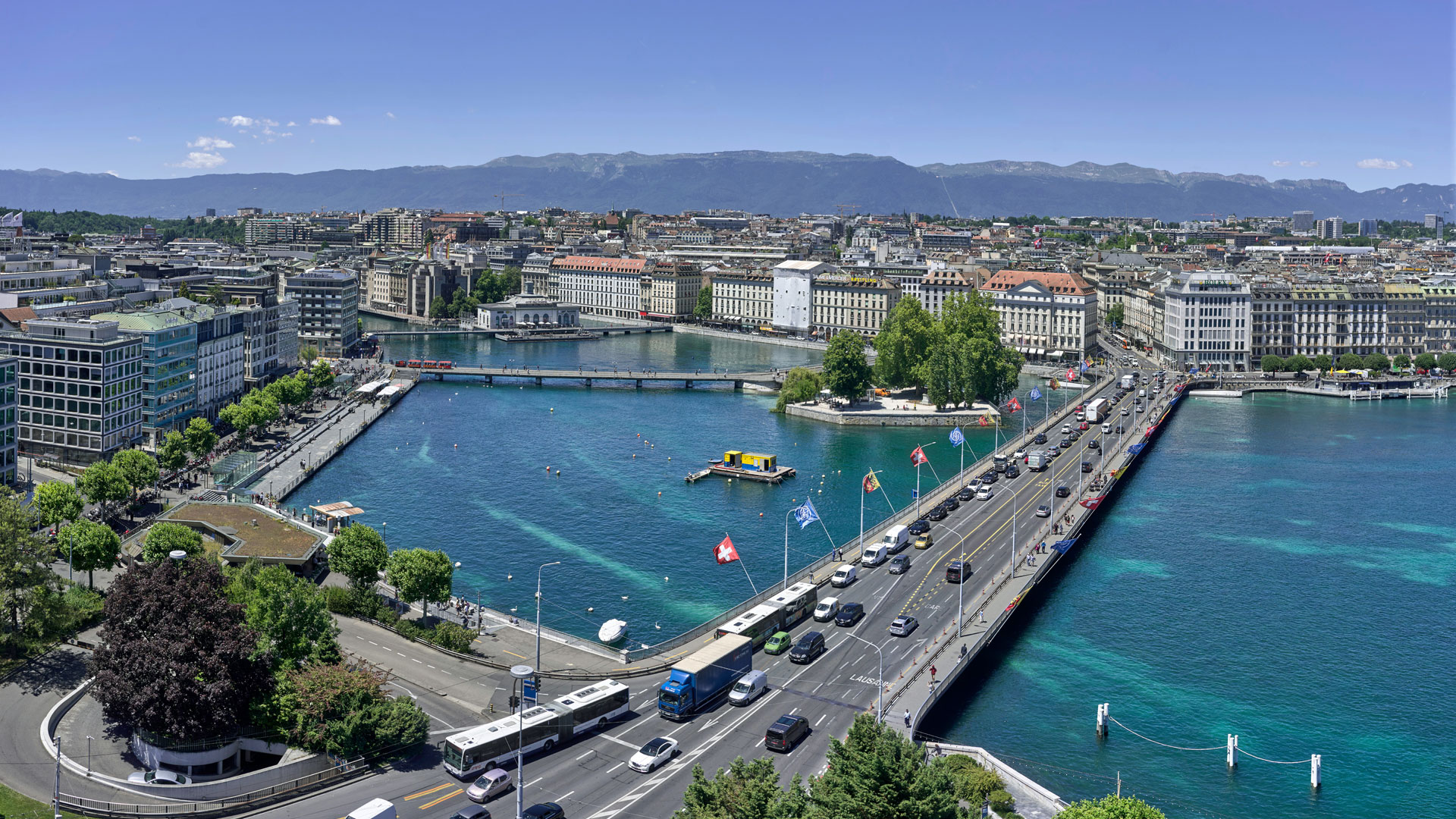 Blick auf die Stadt Genf.