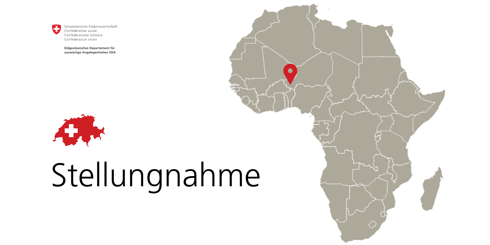 Grafik zur Veranschaulichung von Afrika mit einer Stecknadel auf dem Niger.