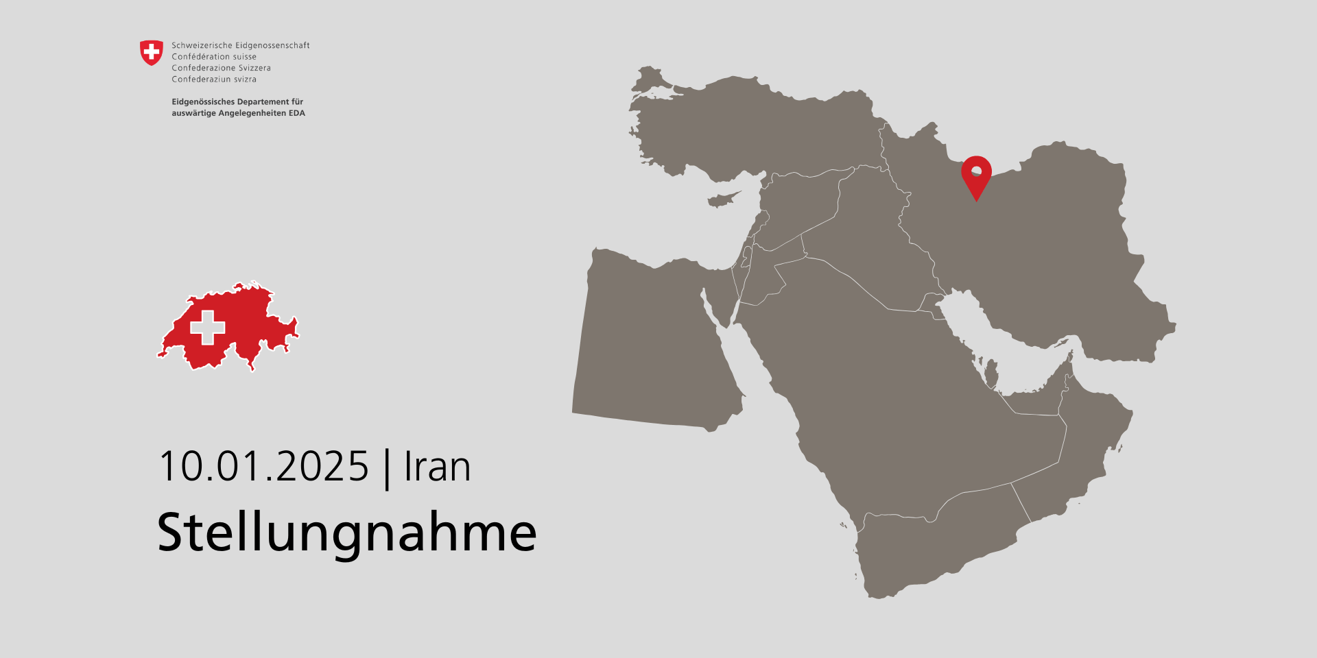 Die Schweiz fordert von den iranischen Behörden detaillierte Informationen über die Gründe der Festnahme und eine lückenlose Untersuchung über die Umstände des Todes des Schweizer Staatsangehörigen.