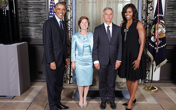Didier e Friedrun Sabine Burkhalter con Barack e Michelle Obama.