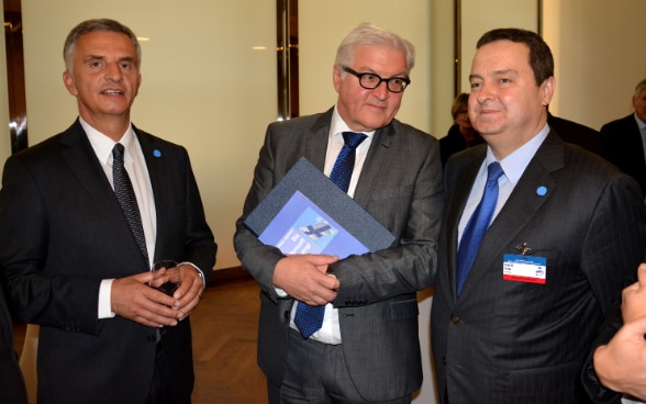 The foreign ministers of Switzerland, Germany and Serbia at the OSCE Conference on Anti-Semitism in November 2014 in Berlin 