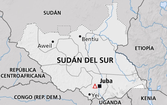 En el mapa aparece Sudán del Sur.