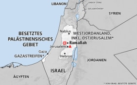 Karte der Besetzten Palästinensischen Gebiete