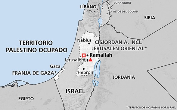 Mapa de los territorios palestinos ocupados