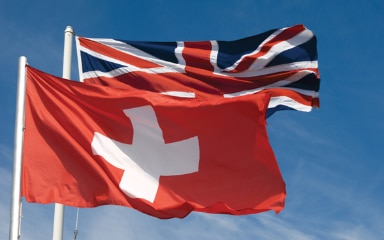 Flags Switzerland and UK