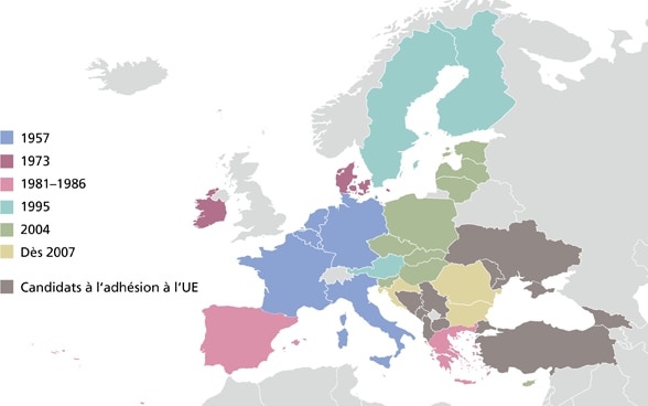 Les étapes de l’élargissement de l’UE depuis 1957